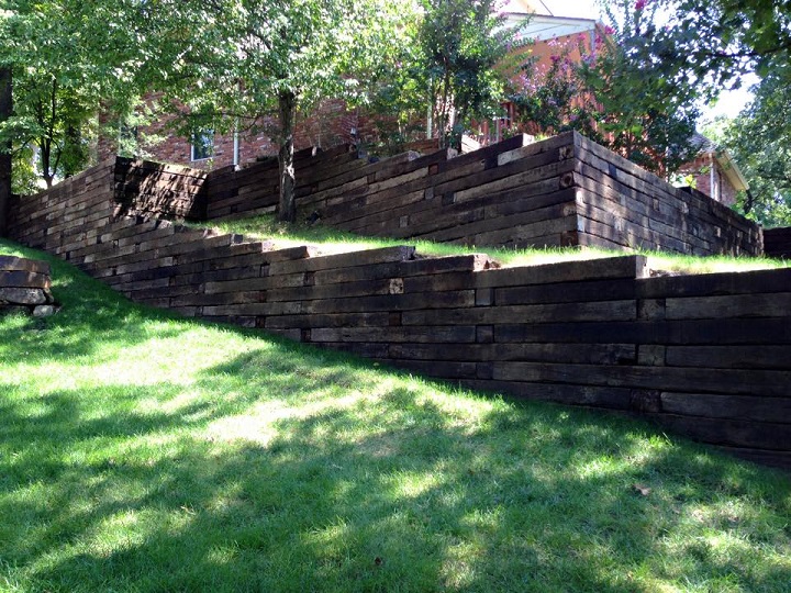 Retaining Walls Tulsa Stone Wall - Making A Retaining Wall With Railroad Ties